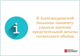 

В Александровской больнице пациенту удалили аденому предстательной железы гигантского объёма рисунок
